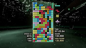Speed level M15 high score in Tetris® Effect Connected: Master Mode