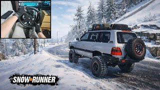 SnowRunner Expedition Gameplay | Toyota Land Cruiser 100 Off-Road in Snow ❄️ | Fanatec screenshot 4