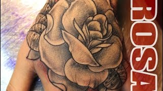 Tatuagem rosa na mão estúdio skinnyking tattoo [pt] Rose Tattoo Hand