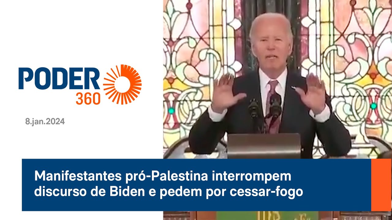 Manifestantes pró-Palestina interrompem discurso de Biden e pedem por cessar-fogo