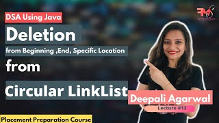 Circular Linked List - Deletion Beginning ,end, Specific Position  With Java Cod