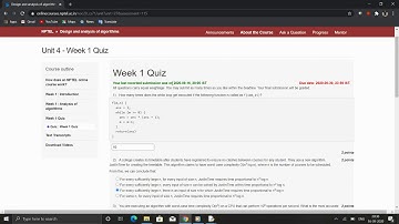Nptel Design and analysis of algorithms week 1 assignment solution.