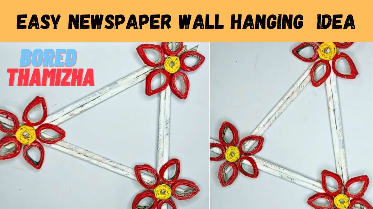 Best out of waste Newspaper Wall hanging craft Wall hanging craft
