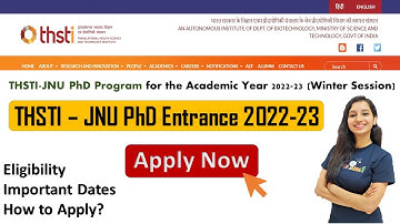 THSTI JNU PhD. Programme Winter Session 2022-23 I THSTI PhD. Entrance 2022-23 I Eligibility  Stipend