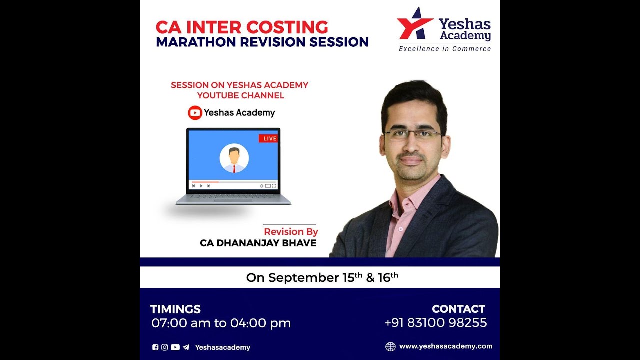 CA Inter Cost & Management Accounting Marathon Revision | Day 1 - YouTube