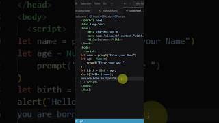 Calculate Birth Year with Js🔥 #shorts #shortsviral #fyp #shortsfeed #coding #sehar