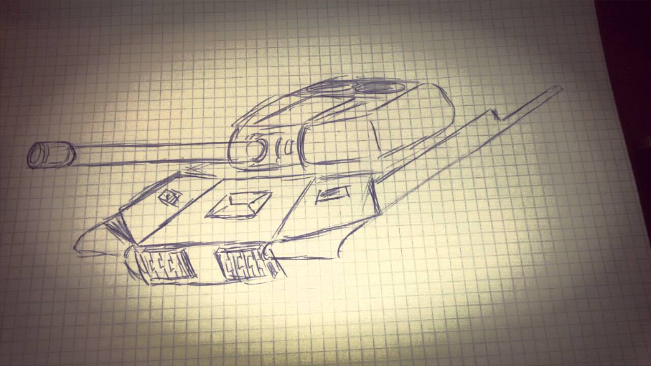 Как нарисовать танк ис 7 карандашом