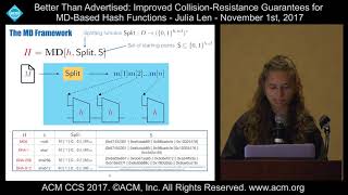 ACM CCS 2017 - Improved Collision-Resistance Guarantees for MD-Based [...] - Julia Len
