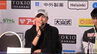 GPS2018 Helsinki MEN SP PressConference  Yuzuru HANYU Michal BREZINA  Boyang JIN