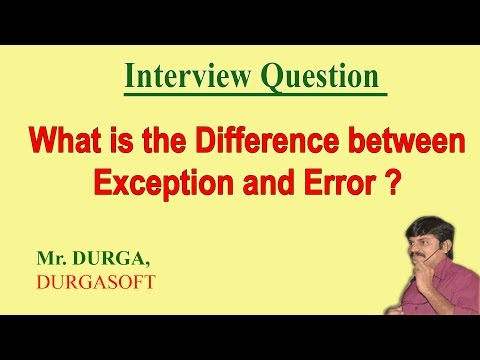Difference between Exception and Error