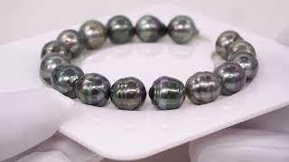 16pcs Green Mix 10mm - Tahitian Pearl Bracelet BR1258