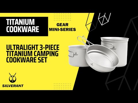 Ultralight 3 Piece Titanium Camping Cookware Set