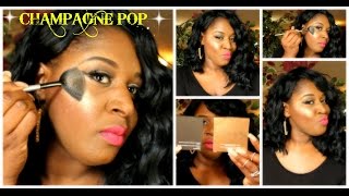 BECCA x Jaclyn Hill "CHAMPAGNE POP" I'm In LOVE !!! Review &  Demo on Dark Skin