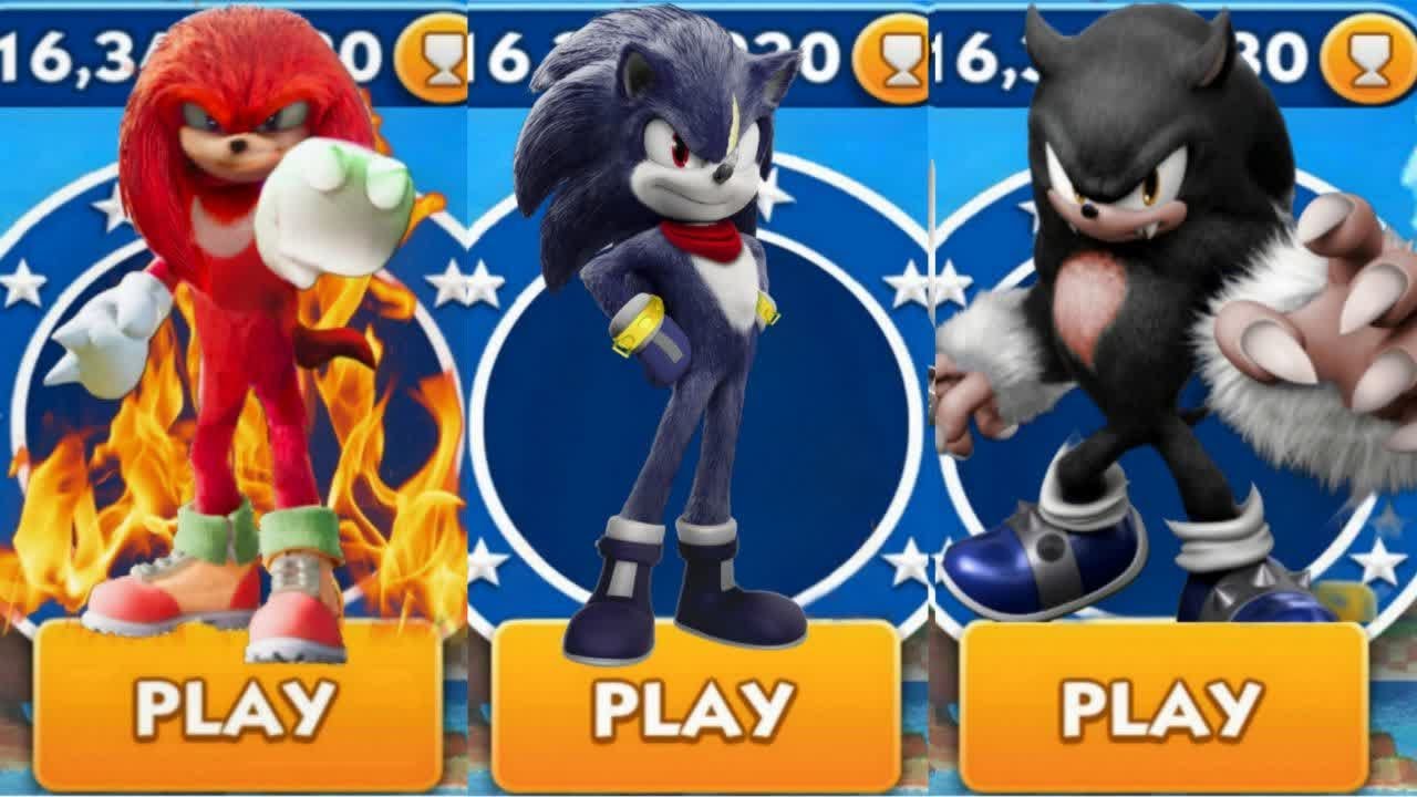 Sonic Dash - Sir Knuckles VS Shadow Sonic VS Werehog _ Movie Sonic vs ...