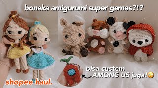 SHOPEE HAUL BANYAK BONEKA RAJUT LUCUU! BISA CUSTOM BONEKA AMONG US JUGA!! | Indonesia