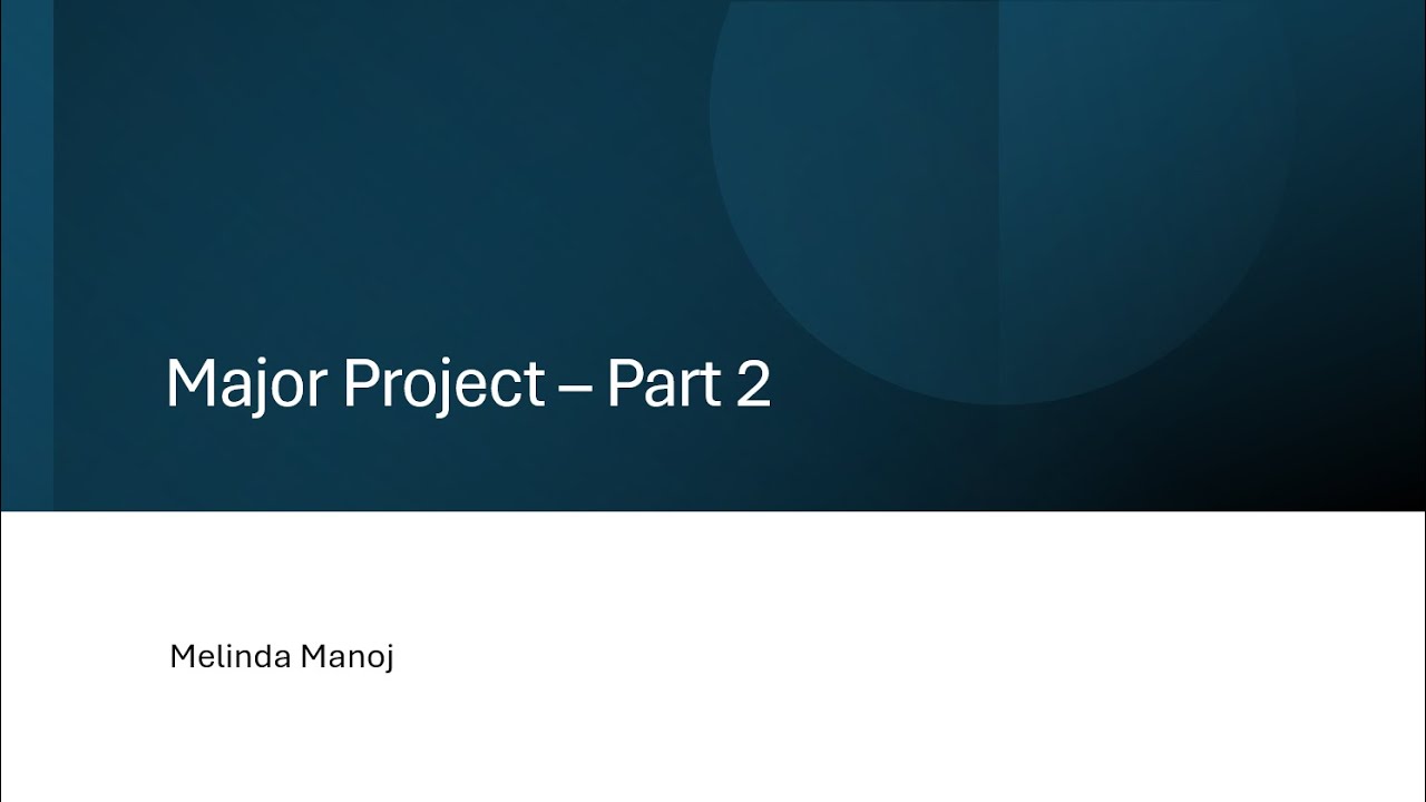 Major Project Part 2 - YouTube