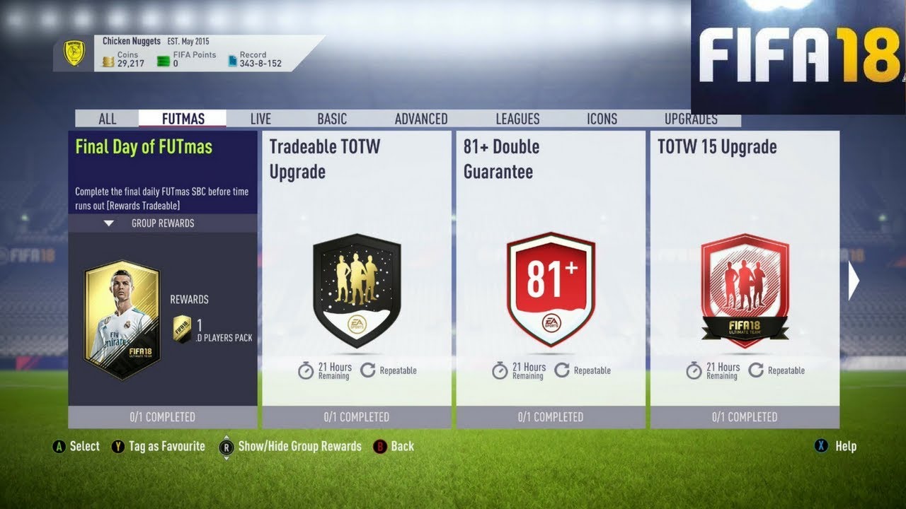 FINAL DAY OF FUTMAS SBC! - ( PRIME GOLD PLAYERS PACK)
