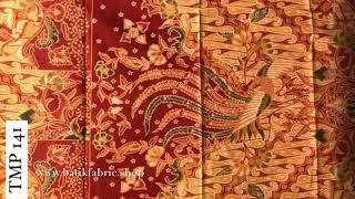 Hand Drawn Cotton Batik Red Orange Bird Machete Batik Fabric Shop