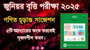 ৮ম শ্রেণির জুনিয়র বৃত্তি পরীক্ষা ২০২৫ গণিত সাজেশন || Class 8 math suggestion 2025 | class 8 math mcq