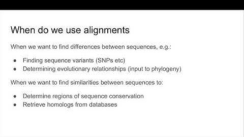 CB2442 - Introduction to sequence alignments