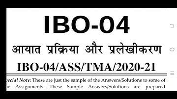 IBO 04 IGNOU SOLVED ASSIGNMENT 2020-21