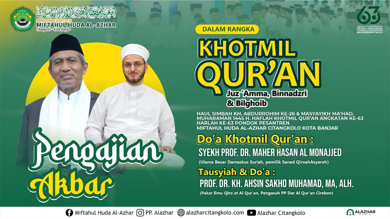 🔴LIVE KHOTMIL QUR'AN ANGKATAN KE-63  | TAUSHIYAH KH. AHSIN SAKHO MUHAMMAD