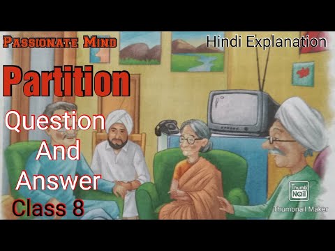 Partition Chapter 1 Class 8 Question and Answer English Alive Course