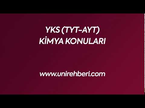 YKS (TYT-AYT) Kimya Konuları ve Soru Dağılımı 2018