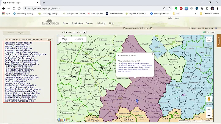 England Jurisdictions Map 1851 by Vivien Brown