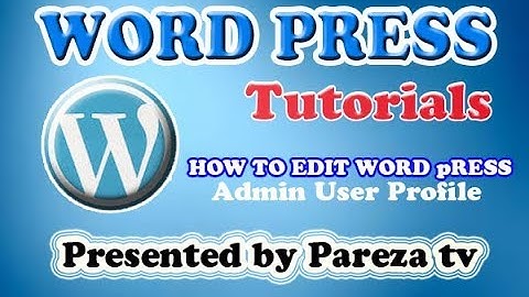 How To Update Admin Profile in WordPress-Urdu-Hindi