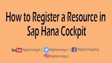 How to Register a Resource in Sap Hana Cockpit