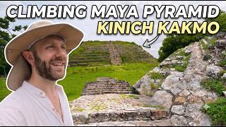 Climbing Maya Pyramid Kinich Kakmo