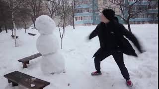 Как отп٭здить снеговика! Ахаха! Смешные видео  Короткие видео приколы VIDEOMON RU