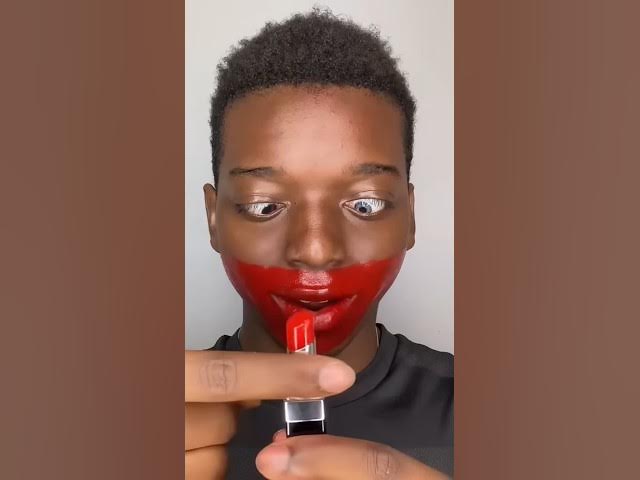 😂💄🫠 funny applying lipstick goes wrong short funny video #funny
