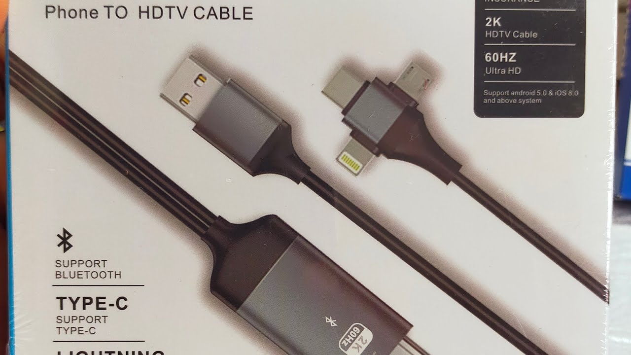 Phone to HDTV Cable(3 in 1)( Android Ios)