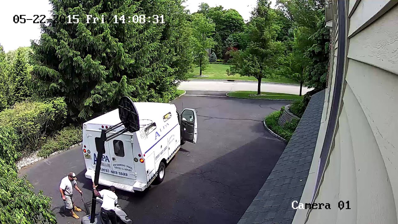 Truck backs into basketball hoop YouTube