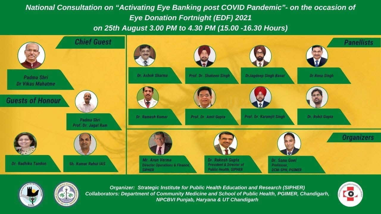 A National Consultation on “Activating Eye Banking post-COVID Pandemic”-on the occasion of EDF 2021