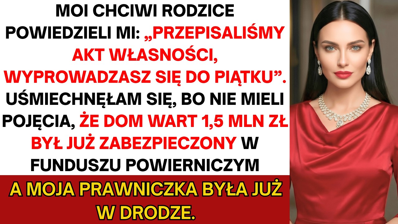Siedziałam na tarasie domu, który odziedziczyłam po wujku, gdy moi rodzice wjechali na podjazd z uśmiechami triumfu na twarzach. „Przenieśliśmy akt własności na nasze nazwiska. Bartek nie był przy...