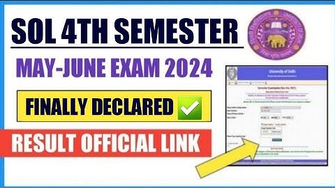 Sol 4th Semester June Exam Result Declared 2024 II How to download Sol 4th Sem Result @SOLDEFENCE