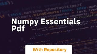 numpy essentials pdf