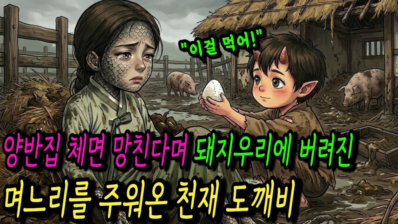 온몸에 비늘이 나 양반 체면 깍아먹는다고 오물 가득한 돼지우리 속에 버려진 며느리를 데려와 밥먹인 지혜로운 꼬마 도깨비ㅣ오디오북ㅣ옛날이야기ㅣ민담ㅣ야담ㅣ전설ㅣ설화