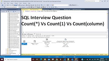 SQL Interview Question - Difference between Count(*), Count(1), Count(colname) | Which is fastest