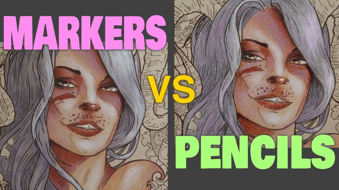 How to Color Faces // MARKERS vs PENCILS YouTube