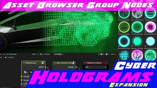 #cyberholograms Material library | How to use Asset Browser Node Groups to make gradient animation