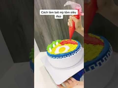 Video mẫu bánh kem hình bát mì tôm #shorts - youtube