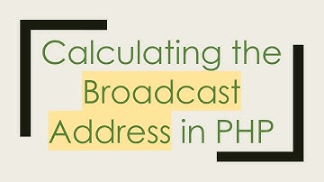 Calculating the Broadcast Address in PHP