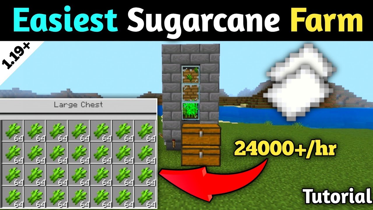 Minecraft EASIEST Automatic Sugarcane Farm In