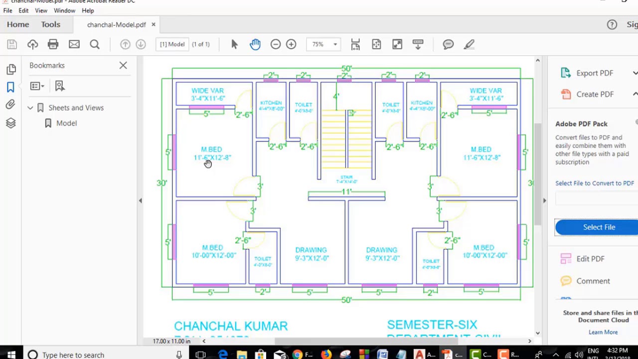 autocad floor plan tutorial part1 YouTube