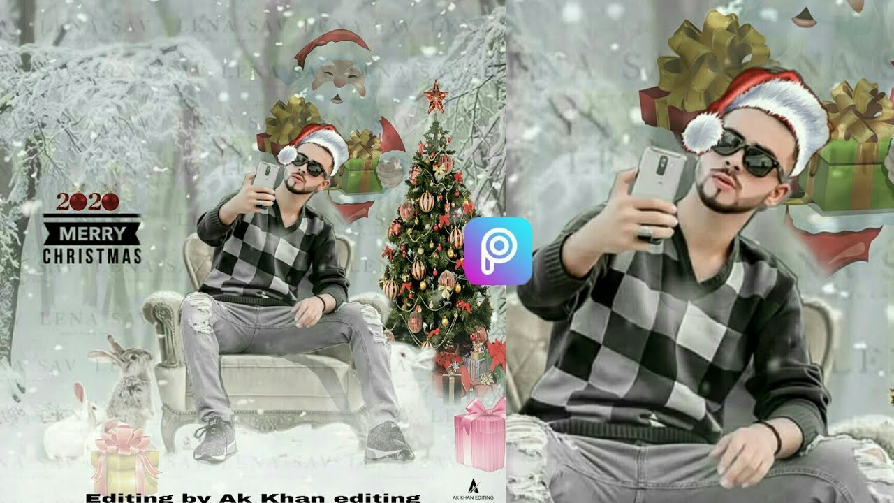 Merry Christmas photos editing 2020 // Christmas photos editing tutorial// Ak Khan editing