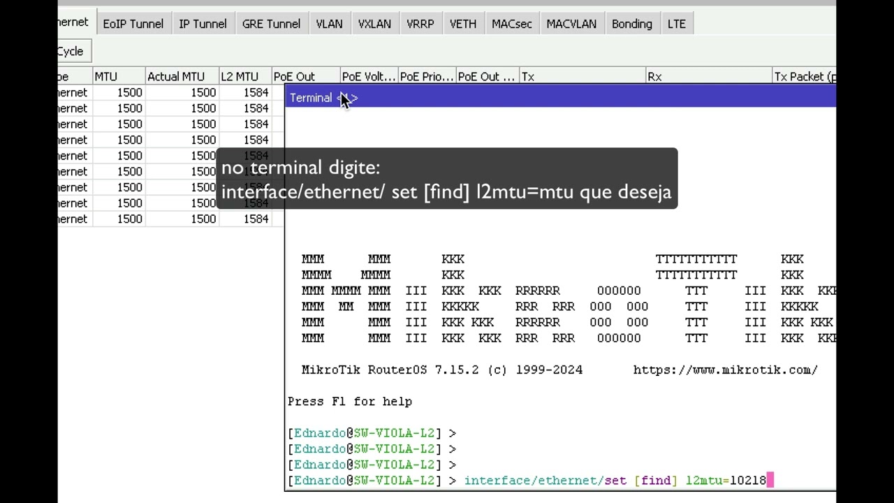 Como Alterar o L2MTU em Todas as Interfaces no MikroTik em Segundos